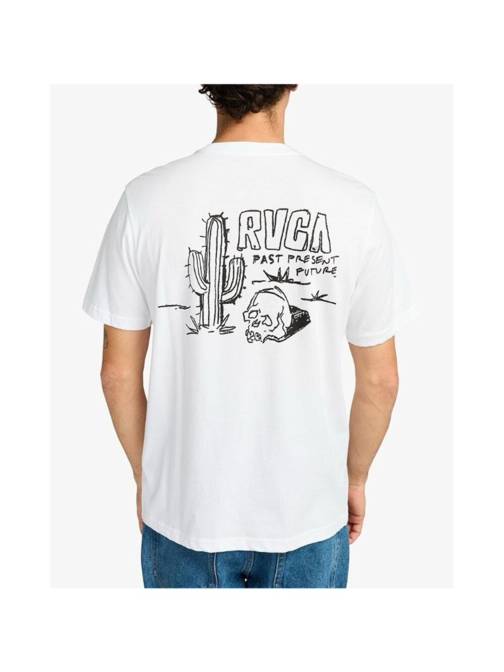 RVCA Men’s Death Valley T-Shirt Short Sleeves Regular Fit In White Size L